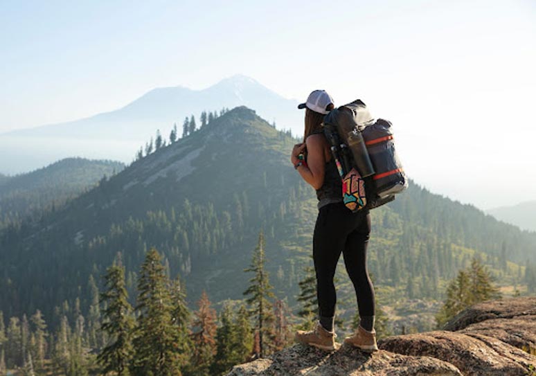 hiking in the mountains