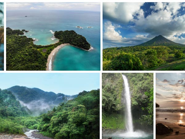 A collage of the pictures of the beauty you get to see when you have a Costa Rica vacation.